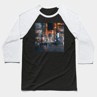 Night Cityscape Baseball T-Shirt